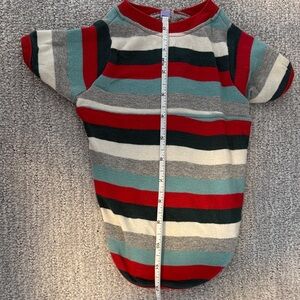 Striped Dog Shirt - Red, Green, Gray